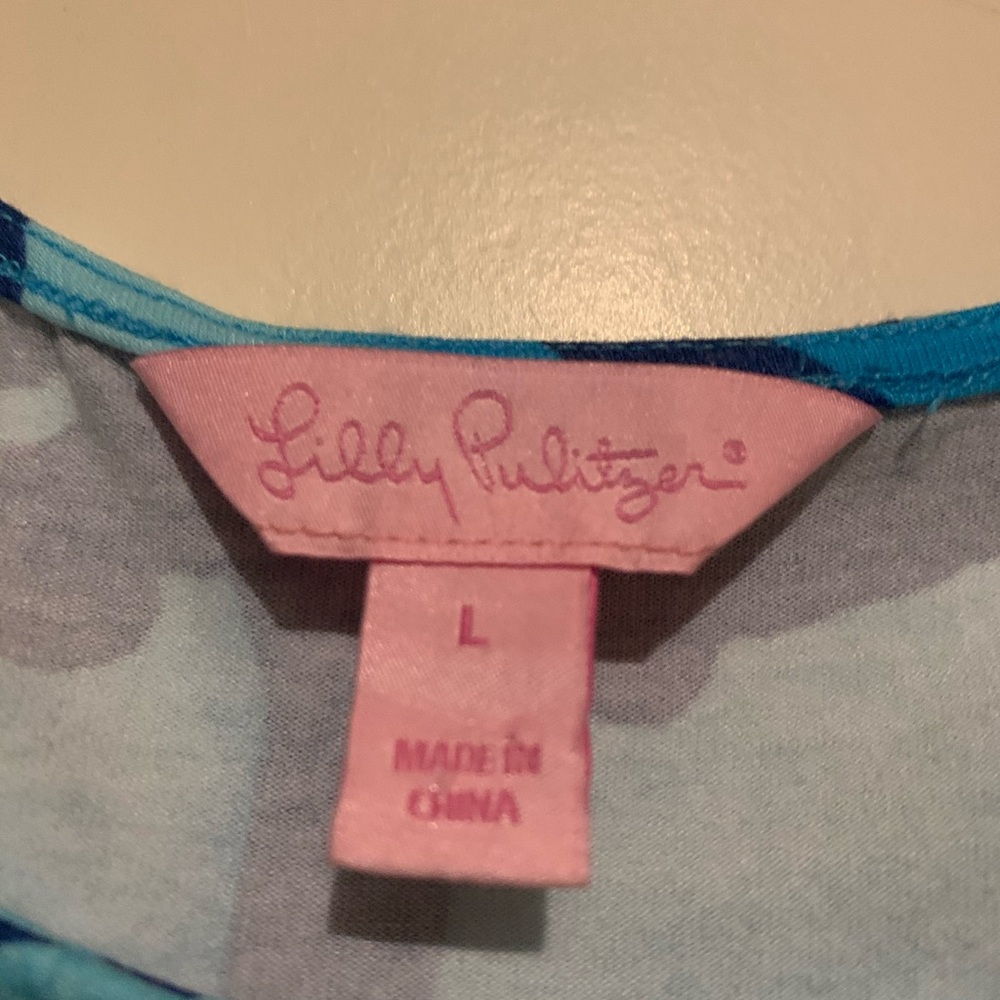 Lily Pulitzer L Blue Get Inky Tessa dress, EUC - Picture 6 of 10